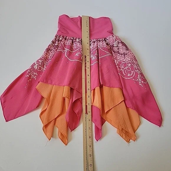 Sister Sam Hank Hem Skirt Cami Set 2 Piece Mixed Media Fairy Flowy Gypsy Party - Picture 10 of 16